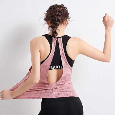 China fake2Vest Cavity Sportswear Solid Color Breathable Running BraTShirt 2020 New QUICK-DRY QUICK-DRY Fitness Sports Clothes for sale