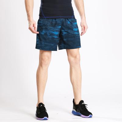 China QUICK DRY Blue Printed Mens Sports Shorts for sale