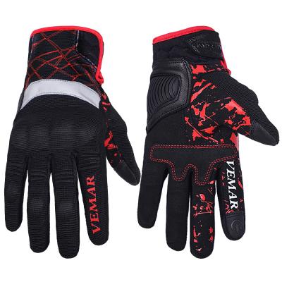 China Full Finger Men's Summer Anti-fall Breathable Thin Rider Mountain Bike Gloves Motorcycle Riding Scooter Racing Gloves for sale