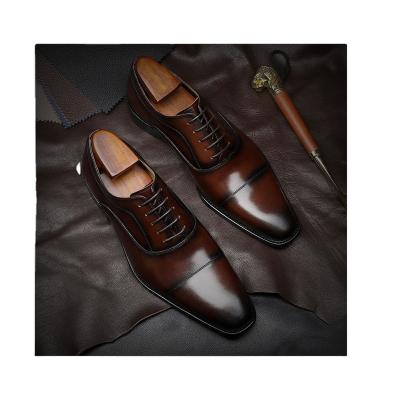 China Flat men dress classics office men genuine leather waterproof shoes for wedding custom shoes for men for sale