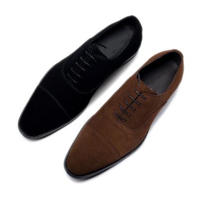 China Suede flat dress leather shoe for men high quality lace up office gentleman manufacturer custom men big size shoes for sale