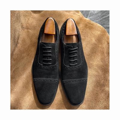 China Flat Suede Leather Dress Leather Lace Up Shoes For Men High Quality Oxford Leather Sole Shoes Big Size Custom Made Branding for sale