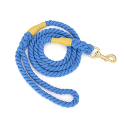 China Multicolor Handmade Strong Dog Leash Personalized Pure Cotton Braided Rope Lead For Dogs for sale