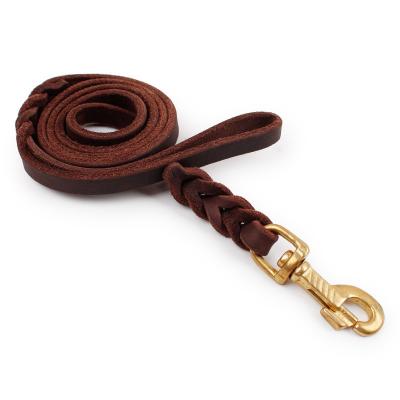 China Viable High Quality Custom Adjustable Leather Dog Leash With Collar And Dog Leash Pet for sale