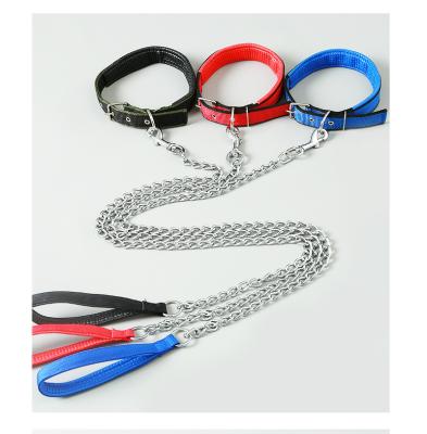 China Stored Chain Leash Dog Pet Accessory Soft Durable Reflective Iron Rope Dog Training Handle No Pull for sale