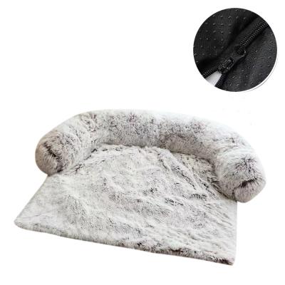 China Durable Soft Detachable Plush Dog Kennel Soft Plush Dog Kennel Covering Dual Use Sofa Bed for sale