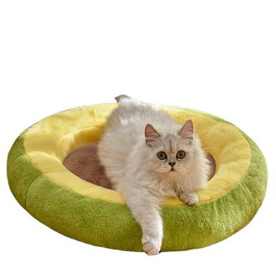 China Viable Garbage Cat Litter Kitten Mat Four Seasons Universal Fried Egg Cat Bed Avocado Cat for sale