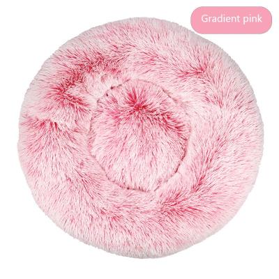 China Soft Washable Plush Pet Beds Warming Cat Bed Round Shape for sale