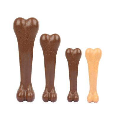 China Viable Beef-Flavored Interactive Bacon Flavor Bone Shape Dog Toys Dog Chew Bone Toy for sale