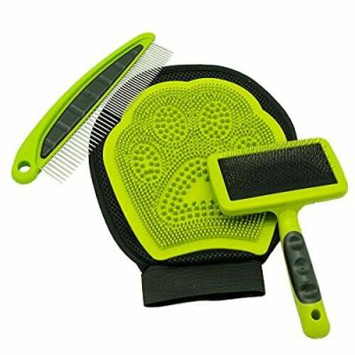 China Sustainable Self Cleaning Pet Grooming Kit 3 in 1 | Pet grooming brushes and mitt for for sale