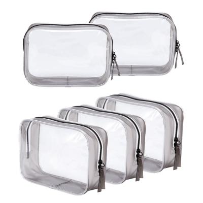 China Running Waterproof Transparent Promotional Bag Zipper Clear PVC Dress Organizer PVC Wash Toiletry Bag for sale