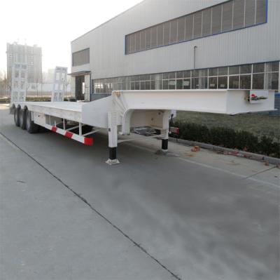 China Mechanical 80 Ton Low Bed Semi Trailer Truck Trailer For Sale In Dubai for sale