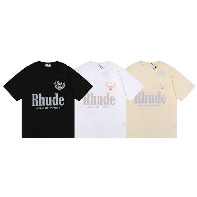 China RHUDE breathable Grand Prix HD printing men and women couples cotton hip hop couples casual round neck short sleeve T-shirt direct sales wholesale for sale