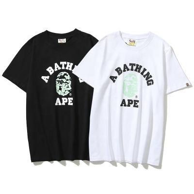 China Brand New Japanese Summer Fashion Hot Selling Men's Short Sleeve Cotton T-shirt Couples Bape Breathable 2022 100 Basing Shirt for sale