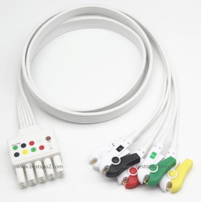 China Compatible TPU For ECG Lead Siemens Draeger 5 Cable Disposable ECG Cable Draeger 5 ECG Patient Use for sale