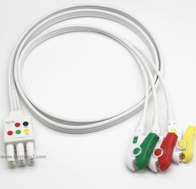 China TPU Compatible For Siemens Draeger ECG Cable 3 Lead Disposable Siemens ECG Cable for sale