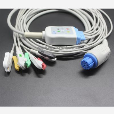 China Compatible TPU ECG cable datex CS/3 ECG Ohmeda AS/3 ECG patient cable with leads for sale