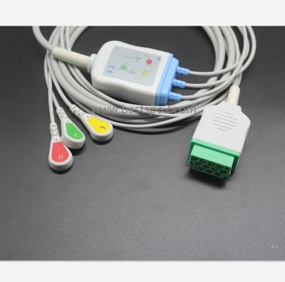 China Compatible TPU for GE Marquette ECG Cable GE Dash 2500 ECG 3 Lead Cable and Leads ECG Cable for sale