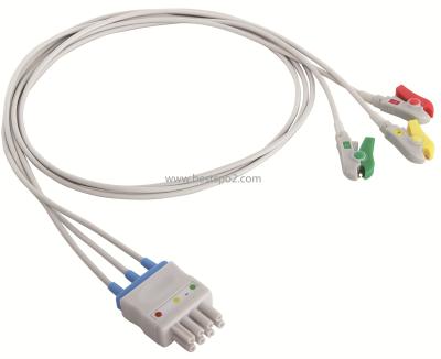 China Compatible PE for Nihon Kohden ECG Cable NK ECG Cable 3 Lead Grabber BR-903P, BR-903PA, K911A for sale