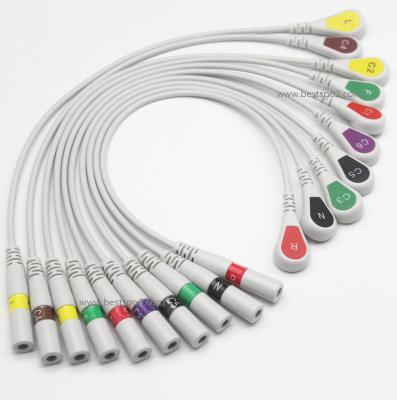 China PE Banana to Snap Pigtail Adapters ECG Connector Medical Electrocardiogram Connector Cable for sale