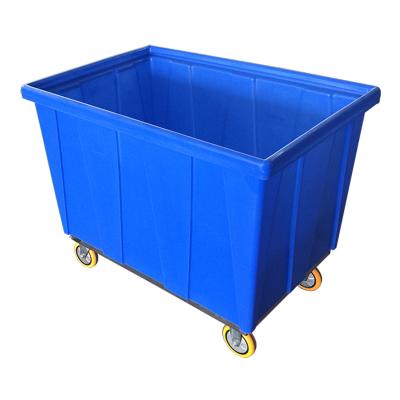 China Chinese Wholesale High Quality Plastic Laundry Center Laundry Cart with Four 6 Inch Strong Casters, Two Fixed and Two Swivel for sale