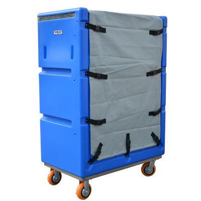 China Laundry Center PE Raw Material Laundry Hotel Laundry Center Cage Trolley For Hotel Hospital for sale