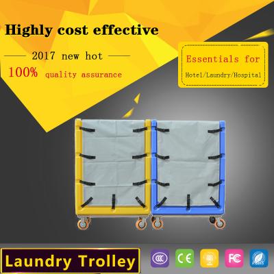 China Pono 2017 New Model High Quality Durable And Portable Cage Laundry Hotel Laundry Center Cart, Design For Fabric Or Linens Gathering for sale