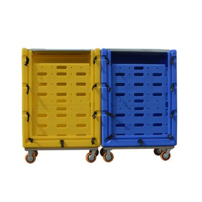 China 2017 hot-selling Pono laundry center CE approved easy-moving high strength high quality soiled plastic laundry cage trolley for sale