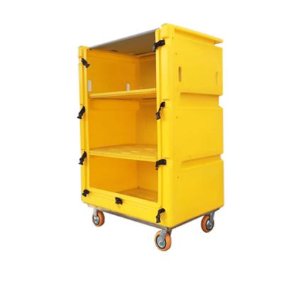 China Laundry Center China Manufacturer Plastic Laundry Trolley Truck Container For Laundry Center Hospital for sale