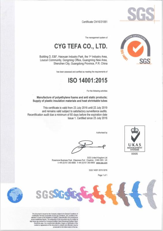 ISO14001:2005 - Cyg Tefa Co., Ltd.