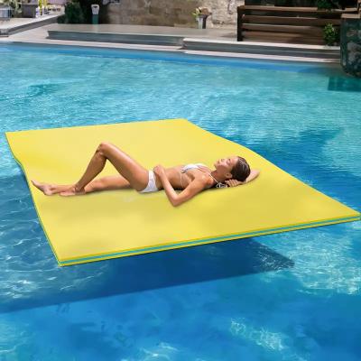 China Large Size 3 Layer Tear Resistant XPE Foam Swim Float Island Pad Outdoor Floating Water Mat for Beach Lake Ocean  Pool for sale