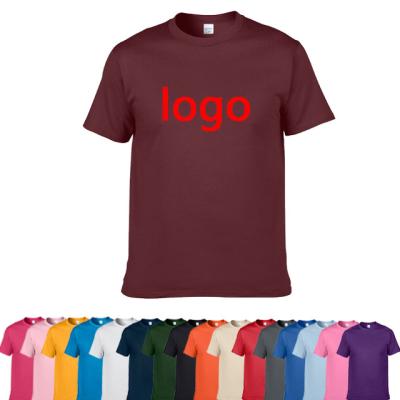 China Anti-pilling Custom Logo T-shirt For Men Sustainable Cotton Plain Plus Size Mens T-shirts Fiber Fabric Crew Neck Custom Printing T-Shirts for sale