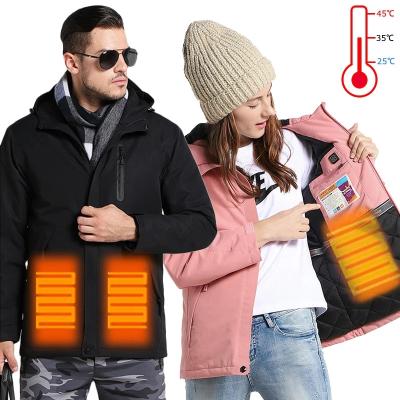 China Free Sample QUICK DRY Heated USB Hooded Unisex Winter Jackets Outdoor Heating Shirts for sale