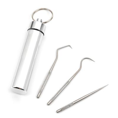 China Convenient Hot Mini Oral Care Tools Toothpick Metal Stainless Steel Portable Mouth Cleaner For Dentist for sale