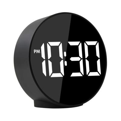 China Europe Digital Large Alarm Clock LED Voice Control Night Mode Electronic Watch Decor Table Time-Temperature Home Clock for sale