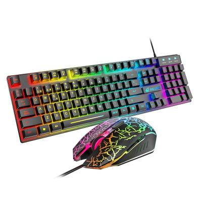 China Multimedia Keys T13 Backlight Spanish Keyboard Keys And Luminous Mouse Set for sale