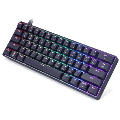 China Gateron Switch GK61 SK61 RGB Dual Mode Wireless Gaming Mechanical Keyboard with 61 Keys RGB LED Backlit for sale