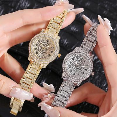 China Women Pastel Crystal Bezel Watches Relojes De Mujer Full OEM Hot Goods Geneva Bezel Metal Calendar Watch for sale