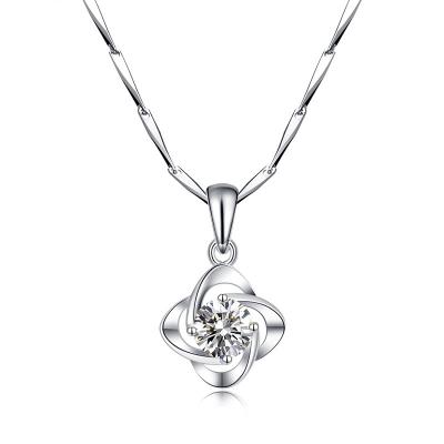 China 2021 TRENDY Ladies Fashion Wedding Anniversary Melon Seed Chain 925 Sterling Silver Gem Inlaid Four Leaf Clover High Quality Necklace for sale