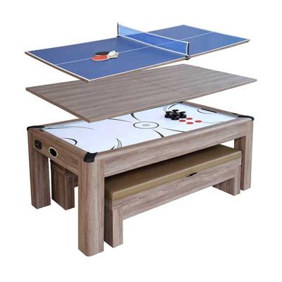 China Inflatable 3 In 1 Multi Function 7ft Electronic Air Hockey Scorer Table With Dining Ping Pong Top Top for sale