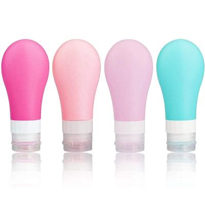 China Factory Price Eco-friendly Silicone Travel Bottles 3oz Leak Proof Toiletries Shampoo Conditioner Travel Bottles for sale