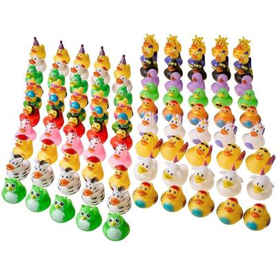 China 2 Inch Mix Ducks Mix Designs Bulk Rubber Assorted Toy Duckies Baby Bath Rubber Toy Bath Toy for sale