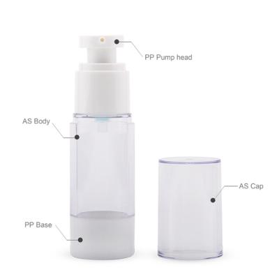 China 2021 New Product 15ml 30ml Custom Plastic Airless Bottles Cosmetic Bottle 15ml 30ml Containers for sale