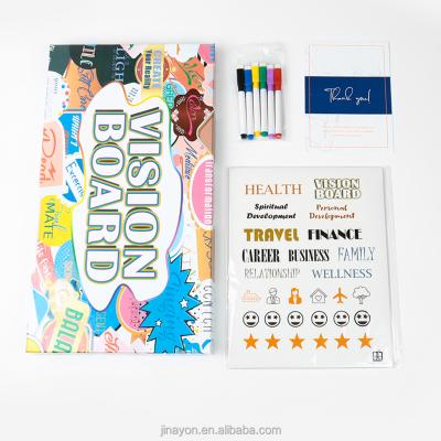 China Custom Maker Vision Board Schedule Paper Set for Office and School Custom with Sticker Booklet and Marker Pen for sale