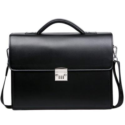 China Vintage OEM Office Worked Single Shoulder Service Cross Bag Business Pockets PU Leather Laptop Bag For Men Custom Logo Briefcase for sale