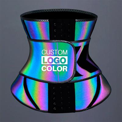 China Antibacterial Custom Logo Neoprene 3 Row Hooks Weist Trainer Slimming Belt Coset Rainbow Color Women Waist Trainer For Ladies for sale