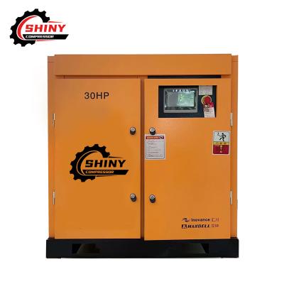 China 30Hp 22Kw Lubricated Motor Inverter Screw Energy Saving Low Noise Permanent Magnet Air Compressor for sale