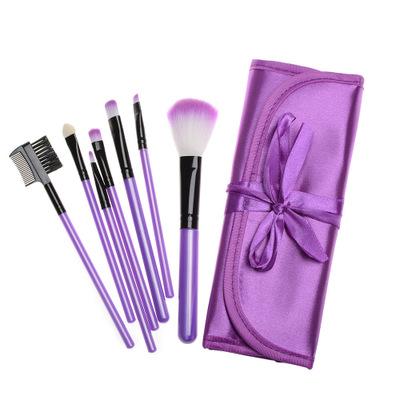 China 7pieces Makeup Brush Sliver Cloth Bag Multifunctional Portable Makeup Tool Female Makeup Brush XY154 for sale