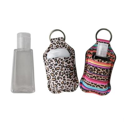 China Other Keychains Hand To Soap Bottle Holder Neoprene Hand Sanitizer Bottle Holder Key Chain Bags 10*6CM for sale