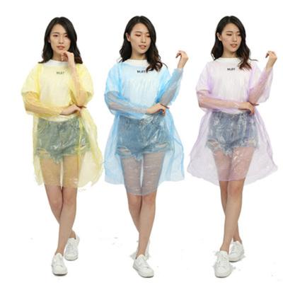 China Hot Disposable Raincoat Fashion PE Raincoats Bachelorette Raincoat Travel Raincoat Rain Wear Gifts Mixed Colors for sale